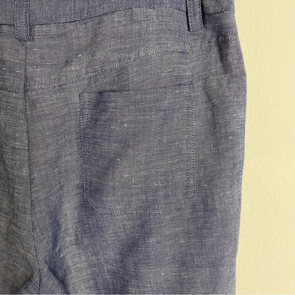 🆕 NWT Alfani Size 10 Linen Blend Wide Leg Blue Pants - Picture 8 of 11